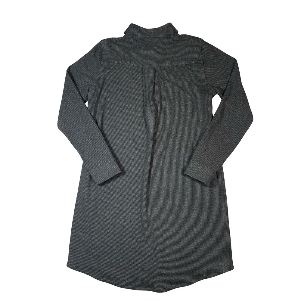 Faherty Shirt Dress Womens M Gray Legend Sweater Long Sleeve Button Front Knit - Picture 2 of 9
